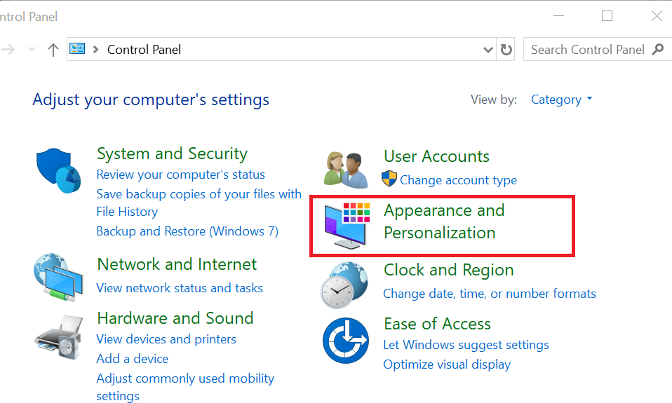 Control Panel - Personalization and appearances