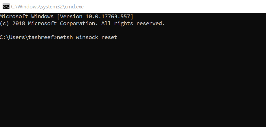 Reset Winsock
