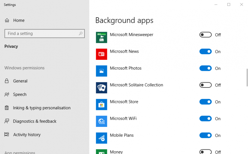 Background app settings microsoft.photos.exe high memory usage