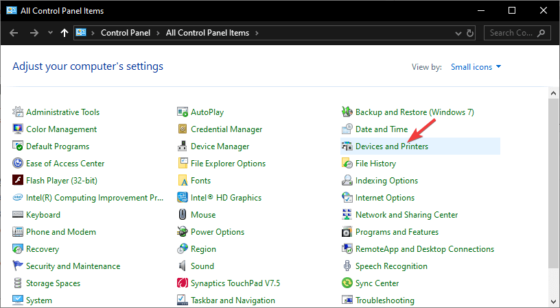 Devices and printers - Windows 10 PS4 controller driver error