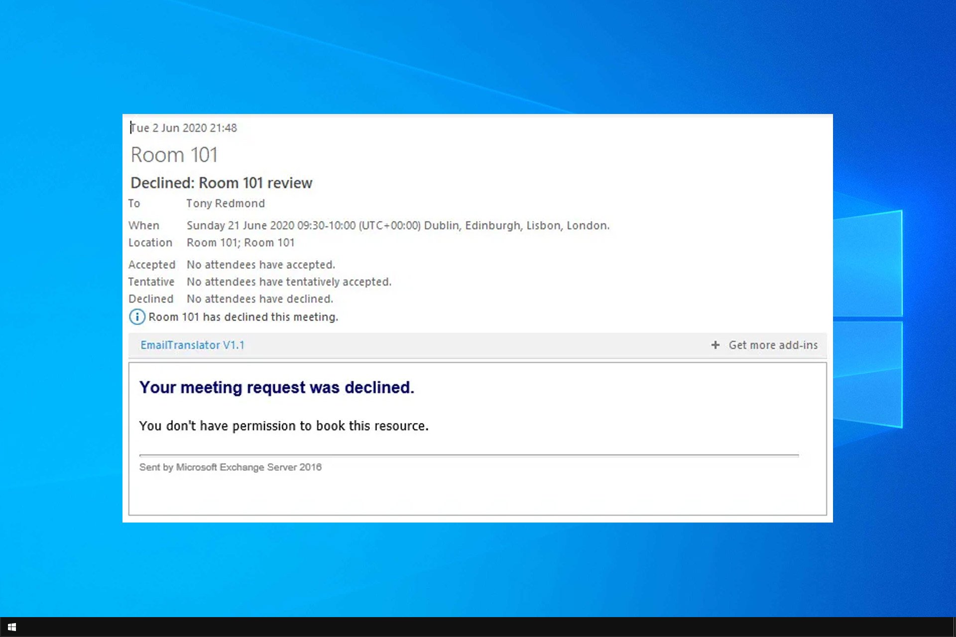 you don't have permission to book this resource