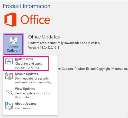 office update now