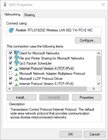 wifi properties change