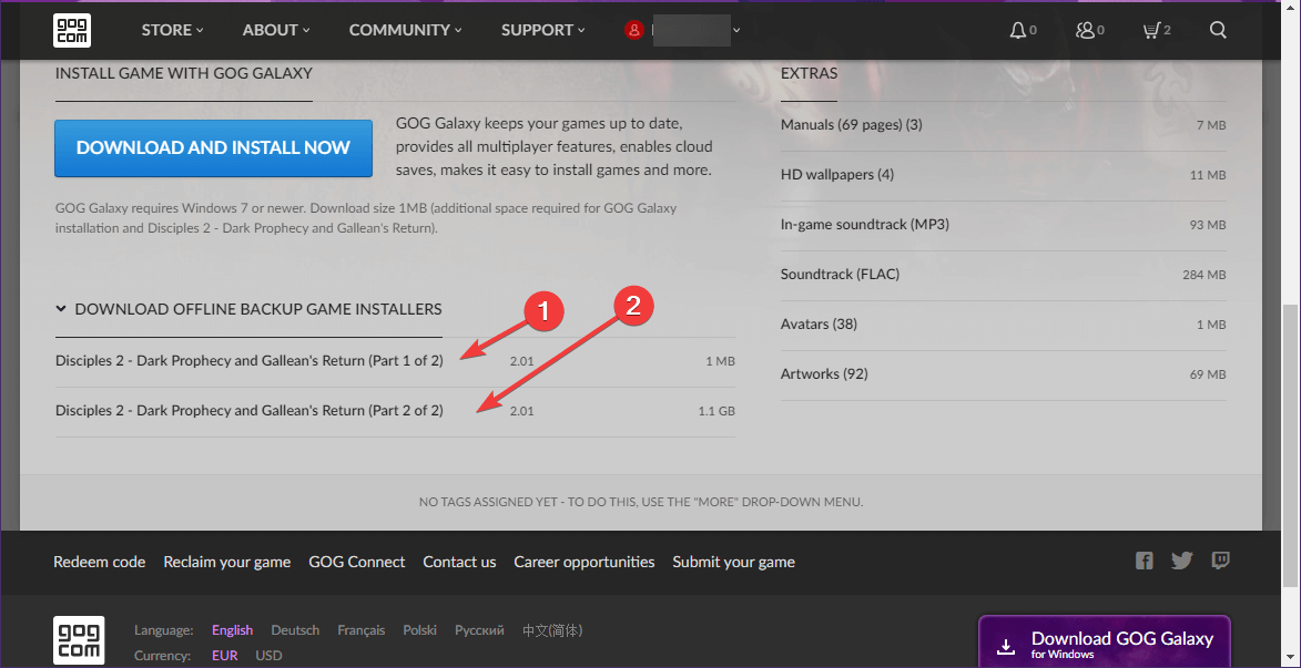 Download GOG backup Installer