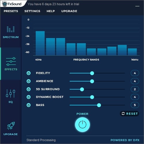 FxSound Enhancer's main window