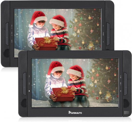 NAVISKAUTO 10.1″ Best dual screen portable DVD player
