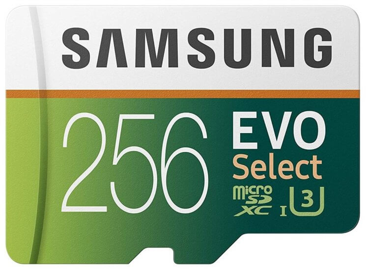 best gopro hero 8 memory card Samsung EVO Select 256GB
