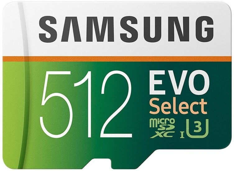 best memory cards for dashcams Samsung EVO Select 512GB