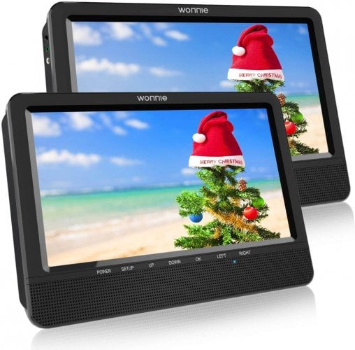 WONNIE 10.5" Best dual screen portable DVD player