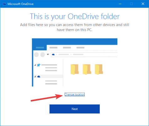 change location on onedrive