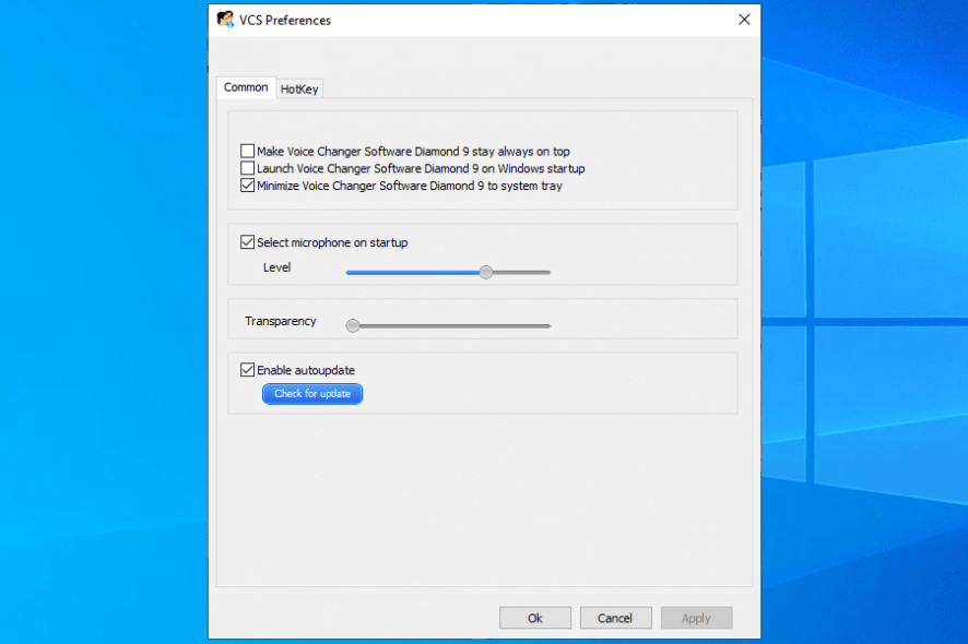 AV Voice Changer Software Diamond preferences