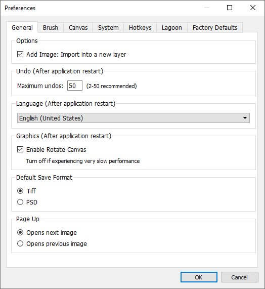 Autodesk SketchBook settings