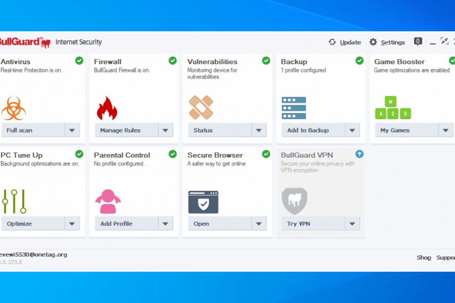 BullGuard Internet Security main window