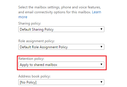 Click Apply to shared mailbox