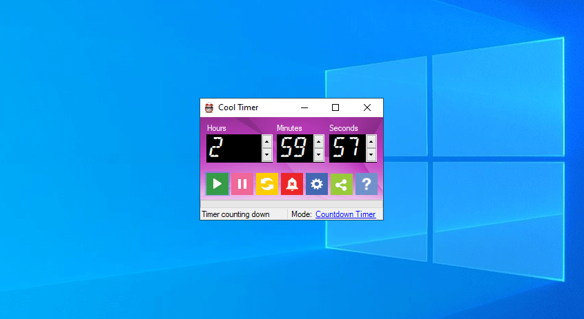 Cool Timer main window