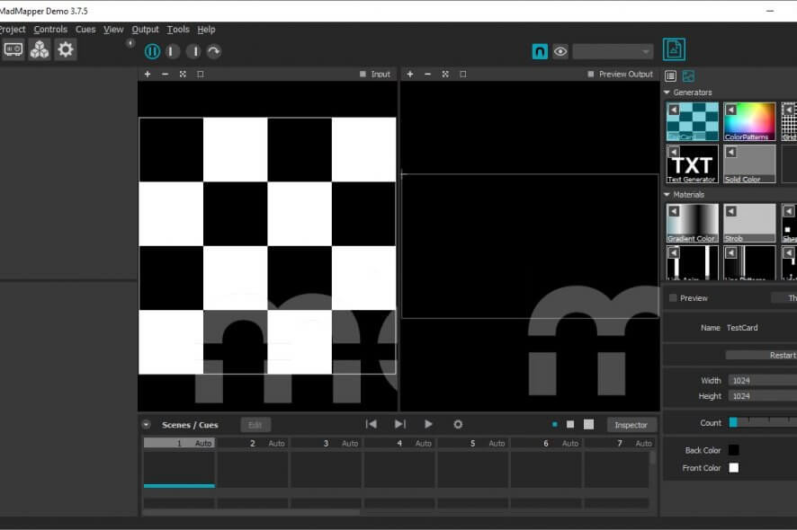 Main screen of MadMapper