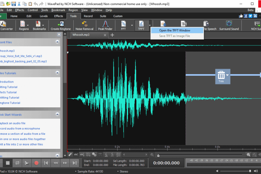 NCH WavePad tools