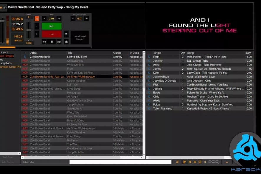 PCDJ KARAOKI main window
