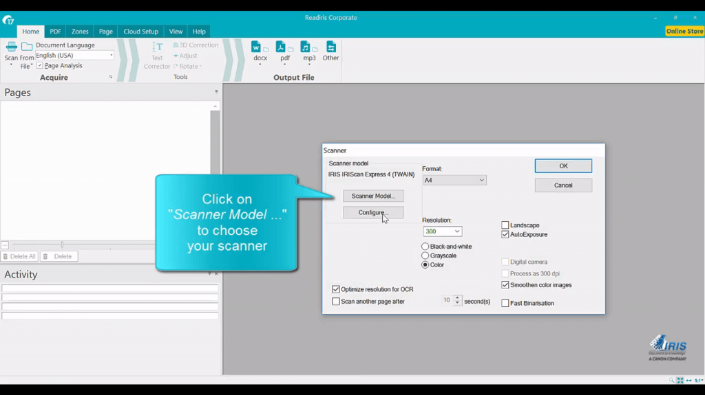 Readiris scanner