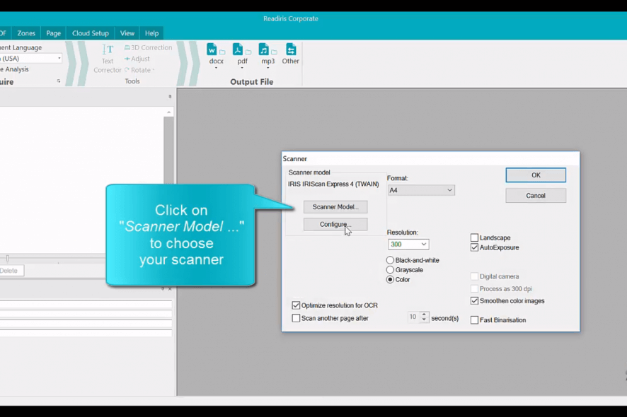 Readiris scanner