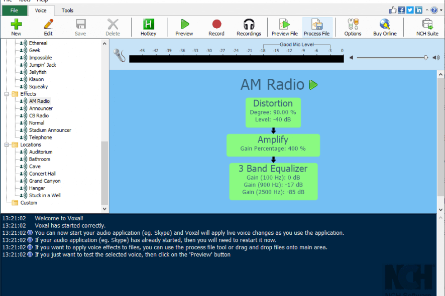 Voxal main window