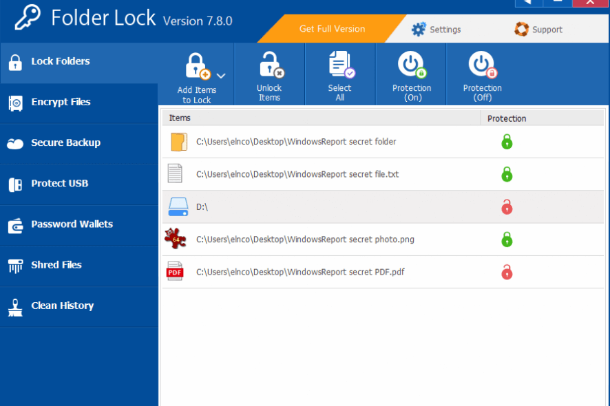 Folder Lock folders