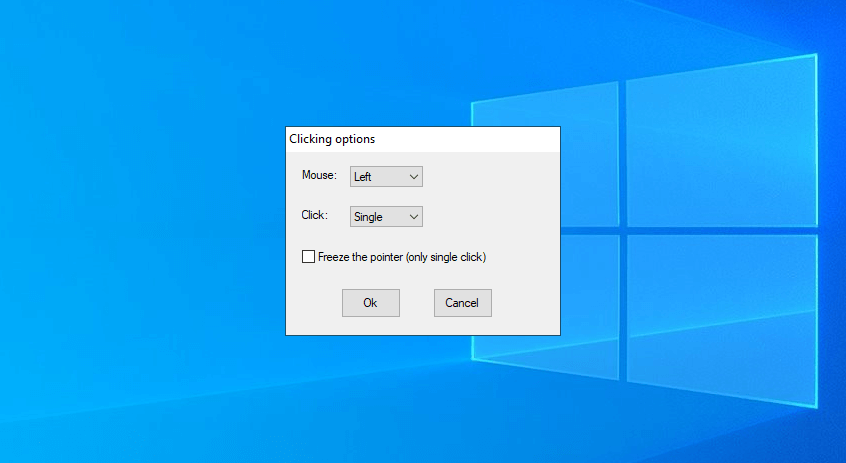 GS Auto Clicker clicking options