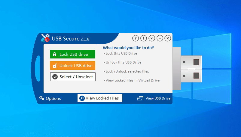 USB Secure main window