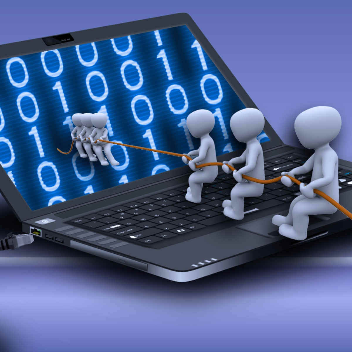 Laptop binary digits