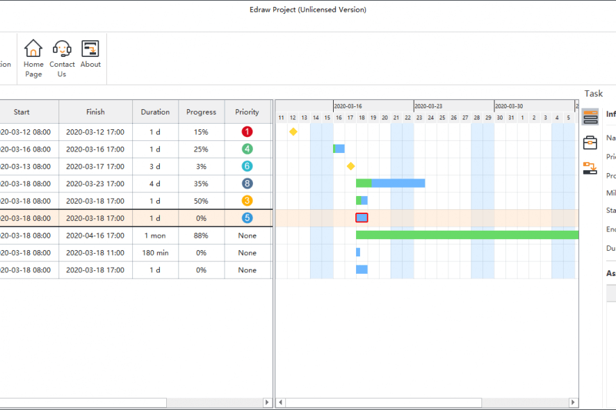 Edraw Project interface