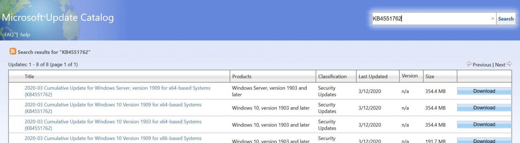 Microsoft Update Catalog