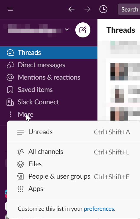 navigate to apps in slack