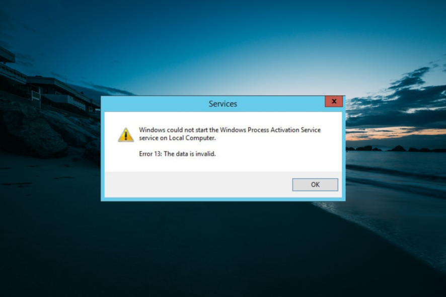 the data is invalid
