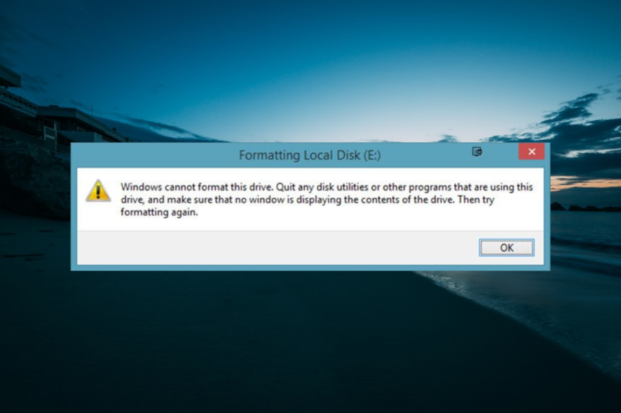 windows cannot format this drive
