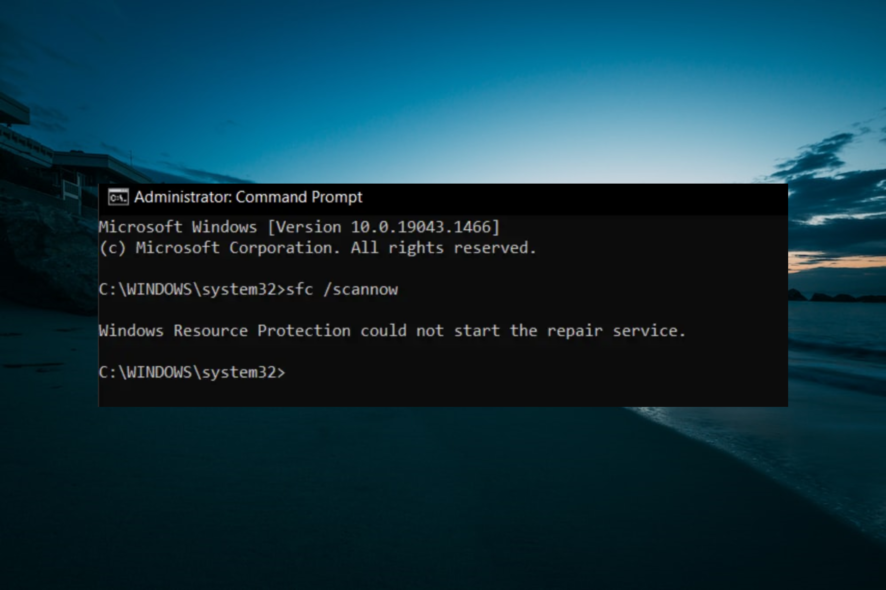 windows resource protection could not start the repair service