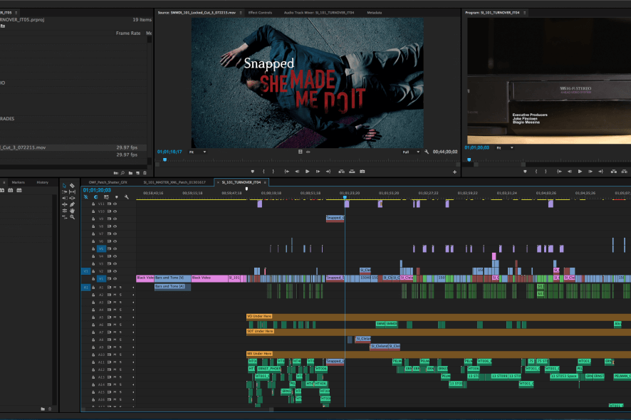 Interface of Adobe Premiere