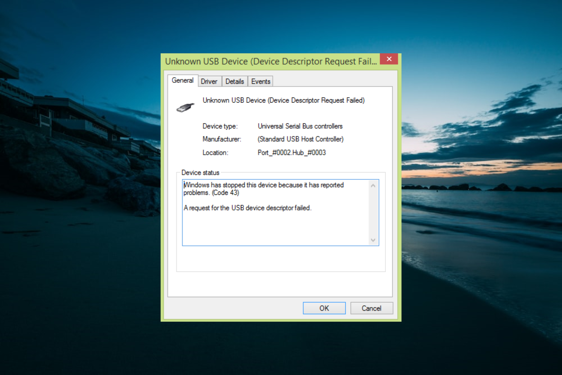 code 43 usb windows 10