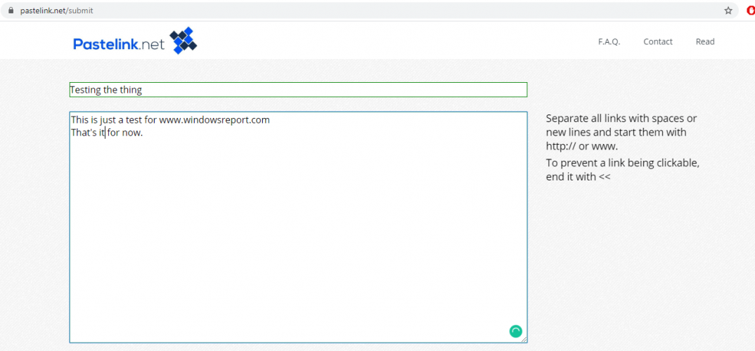 create pastelink file