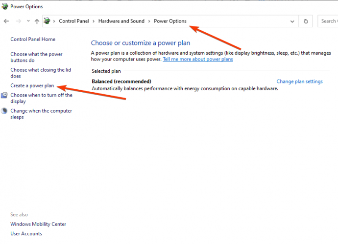 create a power plan windows 10
