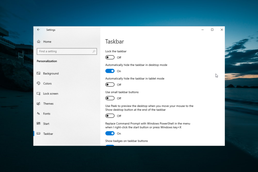 taskbar wont hide windows 10