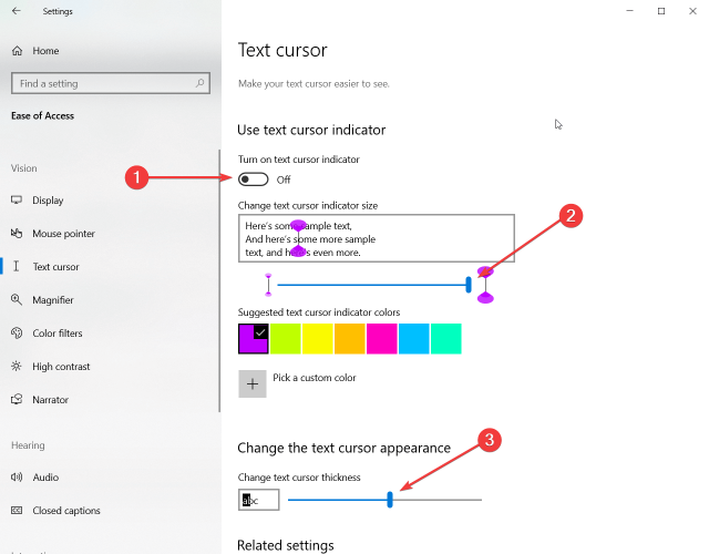 Cursor changes