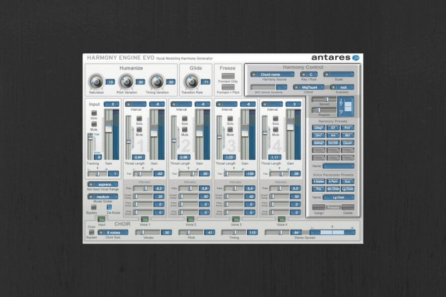 Harmony Engine EVO vocal harmony software
