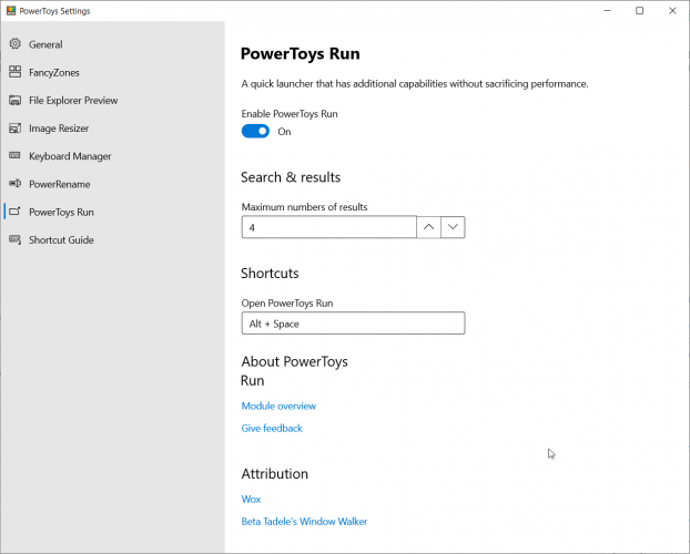 the new powertoys run