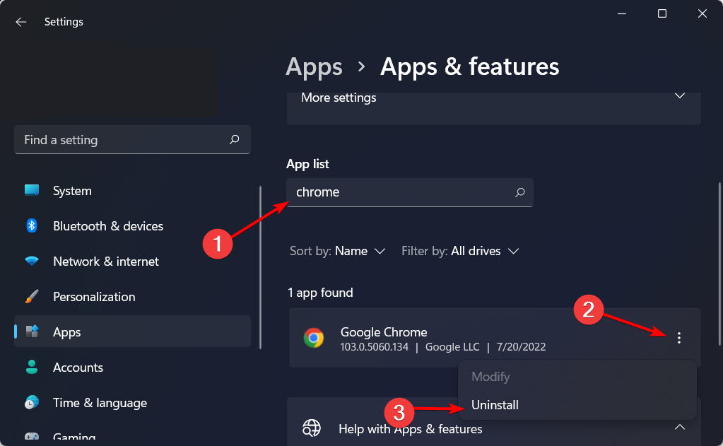 uninstall chrome