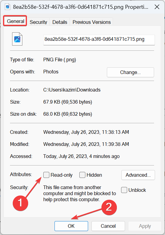 read only to fix windows photo viewer rotate greyed out
