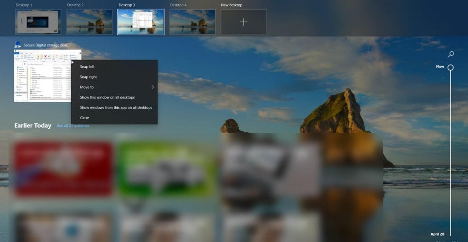 moving an application to another virtual desktop
