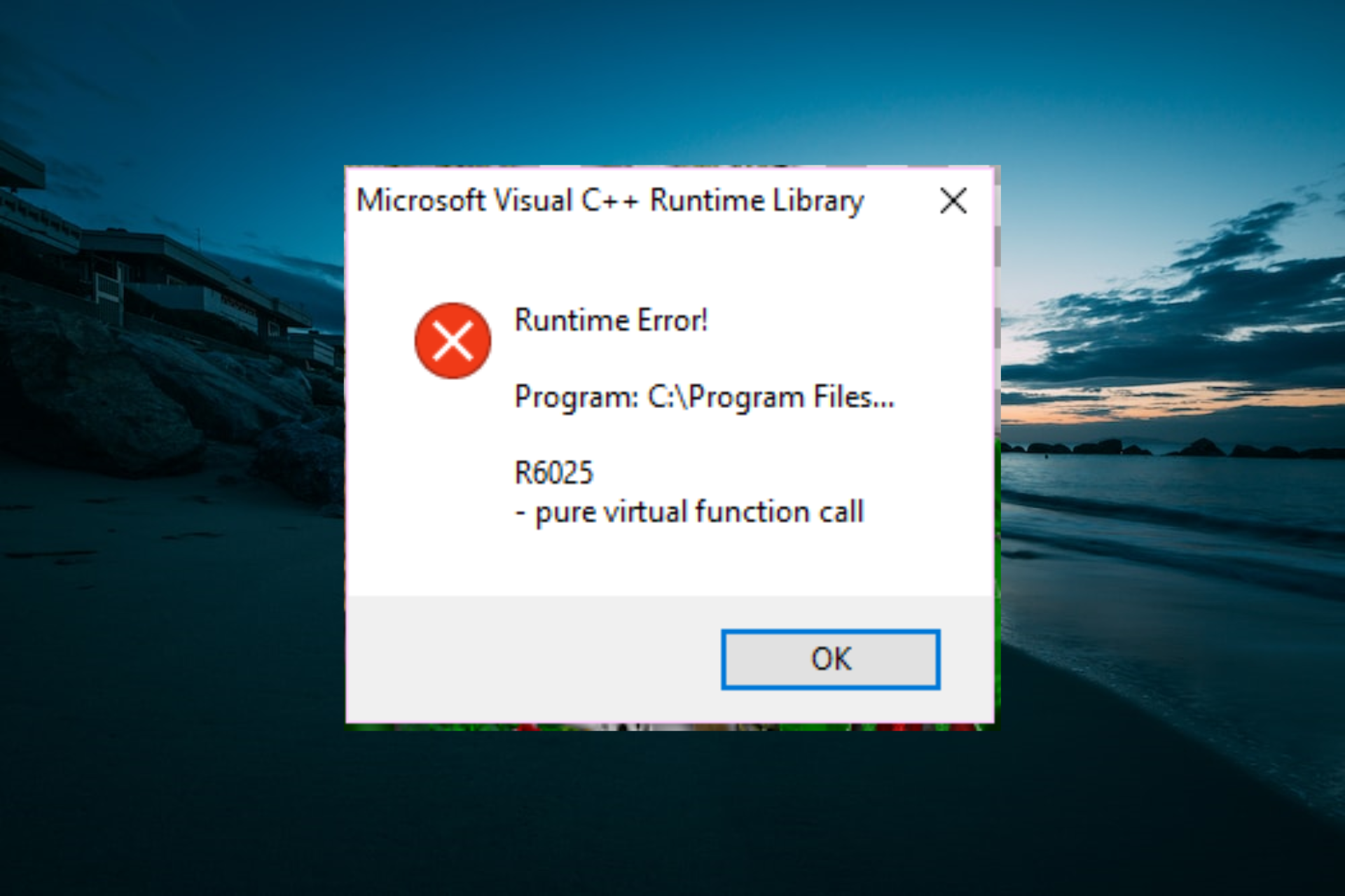runtime error r6025