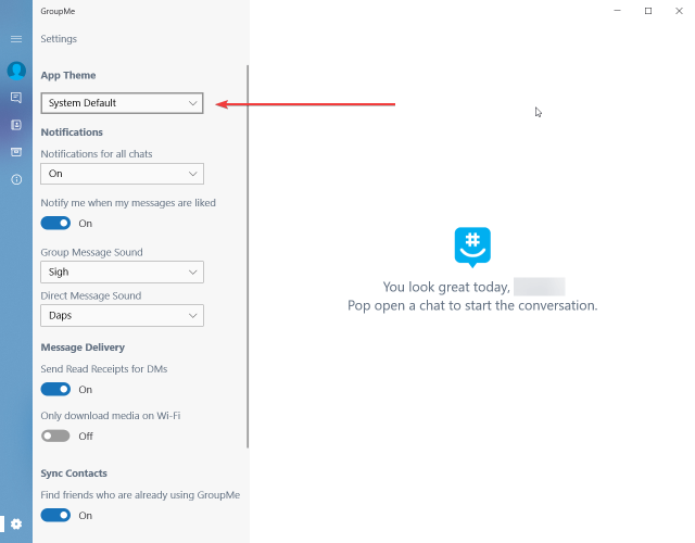 Groupme app theme