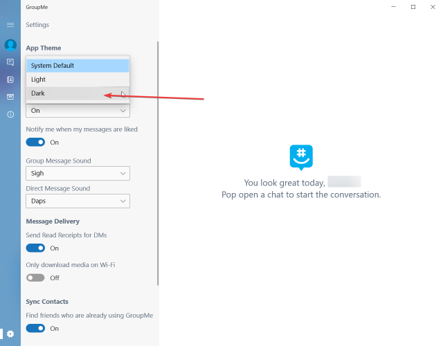 Groupme select dark