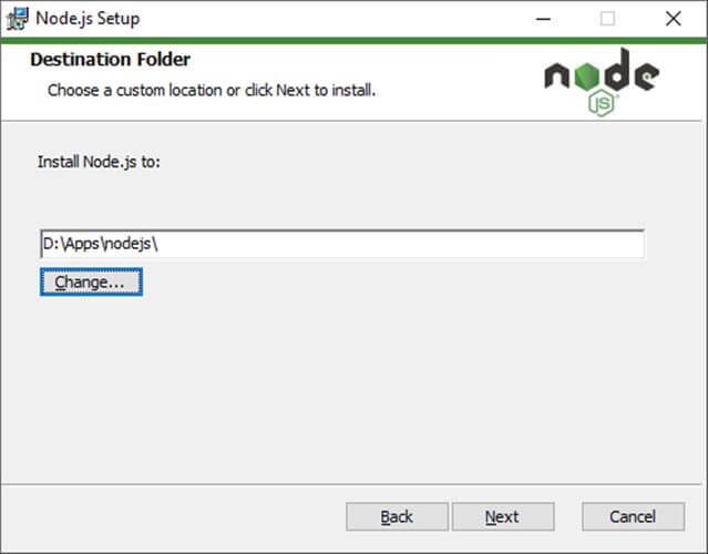 Node.js location